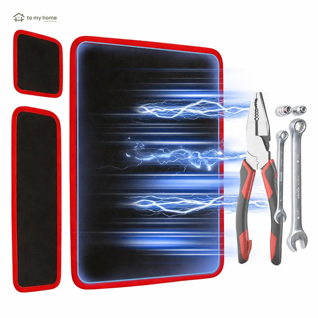 3-Piece Flexible Magnetic Tool Mat Set with Non-Slip PVC Grip for Auto Repair, Garage Workbenches, and Toolbox Organization at Home or Shop Tomyhome Global