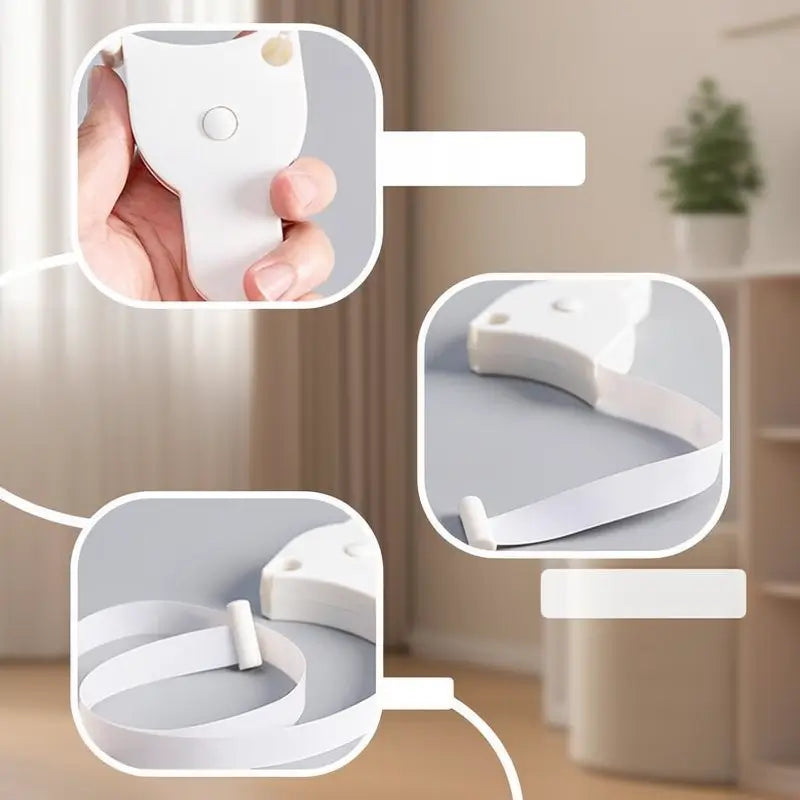 152 cm 3D Body Measuring Tape Fitness Auto-Retractable Tool for Waist Hip Bust Arms Soft Ruler Accurate Circumference White Portable Measuring Tool