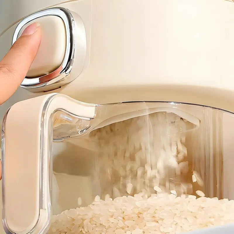 Airtight Rice Dispenser with Measuring Cup Moisture-Resistant Grain Container for Cereal Soybeans Corn Pet Food for Kitchen Pantry Food Storage Case
