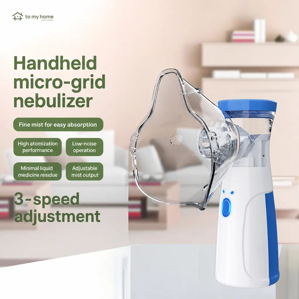 Portable ultrasonic mesh nebulizer with two mist modes, quiet USB rechargeable design for adults and children at home or travel Tomyhome Global