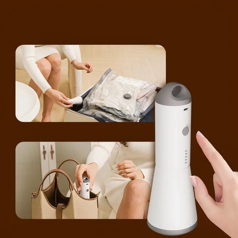 Cordless Travel Vacuum Bag Set with Rechargeable Pump Compression Packing Bags for Luggage Suitcase Space Saving Storage Bags for Travel Clothes