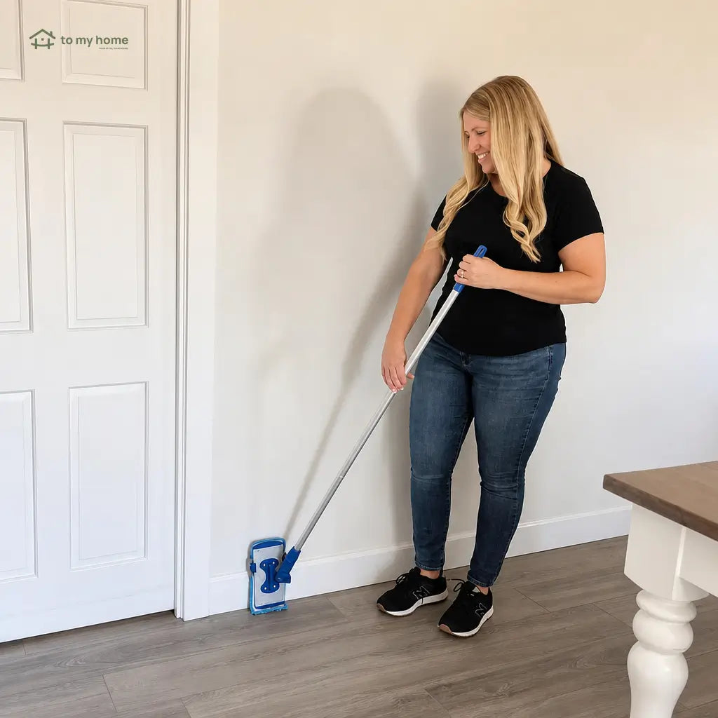 Lightweight baseboard cleaning mop with rotatable microfiber head for dust, pet hair, tile, laminate and hardwood edges without kneeling around the home Tomyhome Global