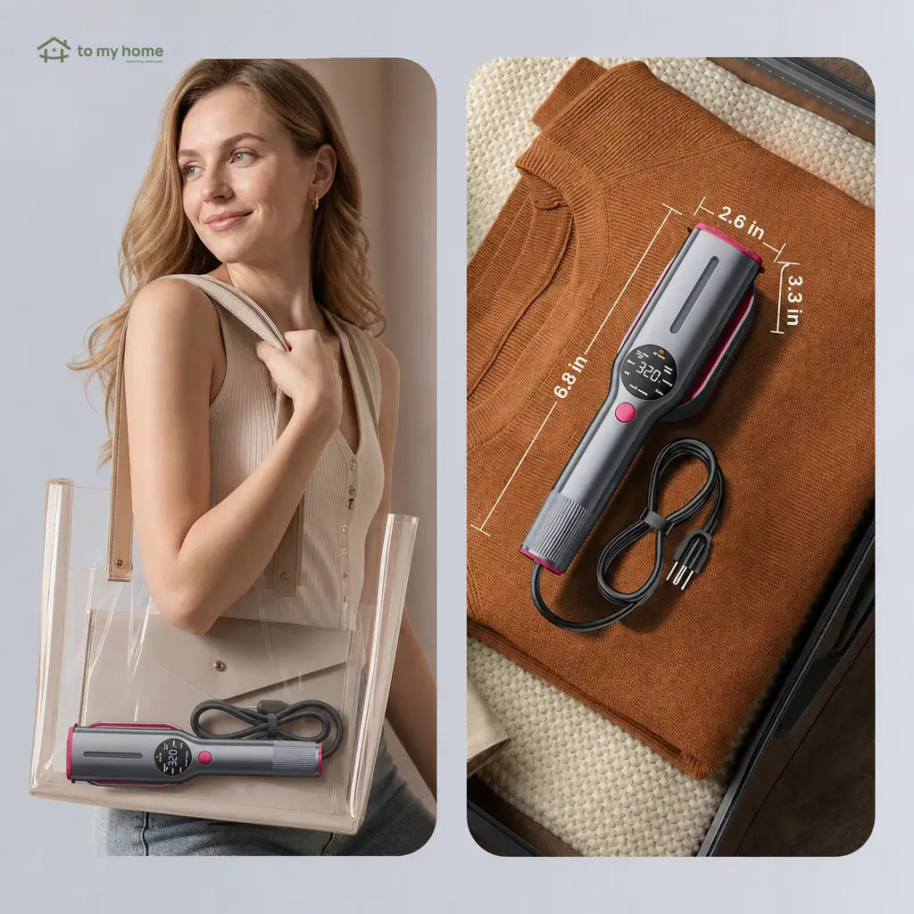 Portable 2-in-1 garment steamer iron with 7 modes, LCD display and swivel handle for travel and quick touch-ups at home Tomyhome Global