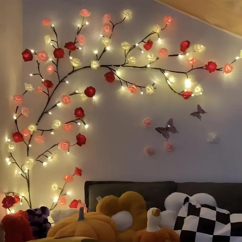 Lampada Ramo LED USB Floreale Decorazione per Casa Festa Matrimonio Vacanze Festival Interno Salotto Tavolo Ornamento
