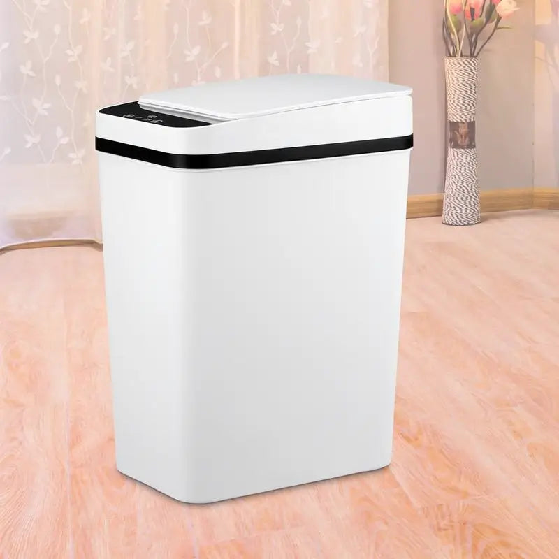 Touchless Automatic Garbage Can 12L Slim Motion Sensor Bin for Bathroom Bedroom Office Kitchen Waterproof Waste Storage Smart Lid Trash Box