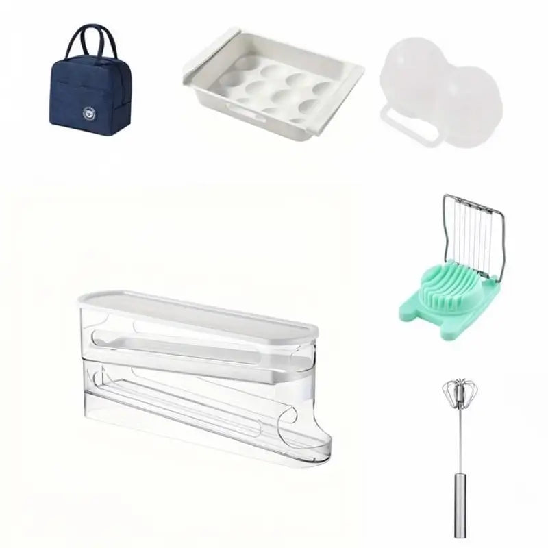 Rolling Egg Storage Box Clear Plastic Space-Saving Refrigerator Organizer Gravity Feed Automatic Dispenser Durable Container for Kitchen Countertop Fridge Pantry Storage