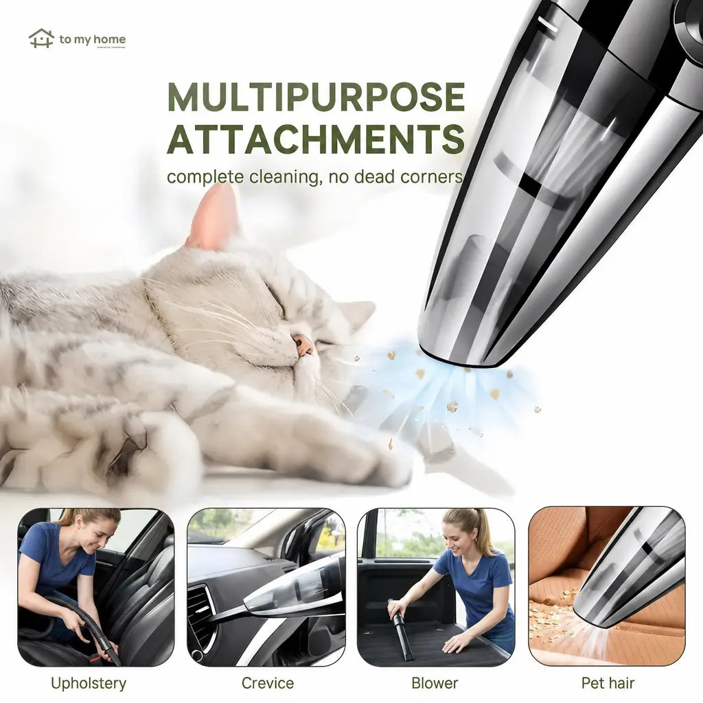 Lightweight mini handheld vacuum with strong suction, wireless cleaning and attachment tools for quick car, home, keyboard and furniture messes Tomyhome Global